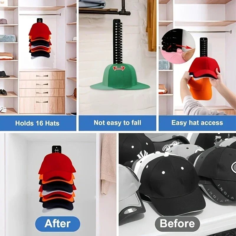 Wall Mounted Baseball Hat Rack for Storage