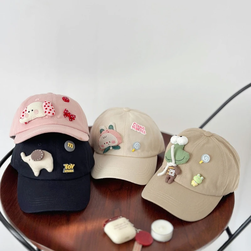الربيع/الخريف نمط الاطفال الكرتون قبعة بيسبول للفتيات ثلاثية الأبعاد شخصية منقار البط قبعة للأطفال قبعة الحماية من الشمس لجميع الفصول #1