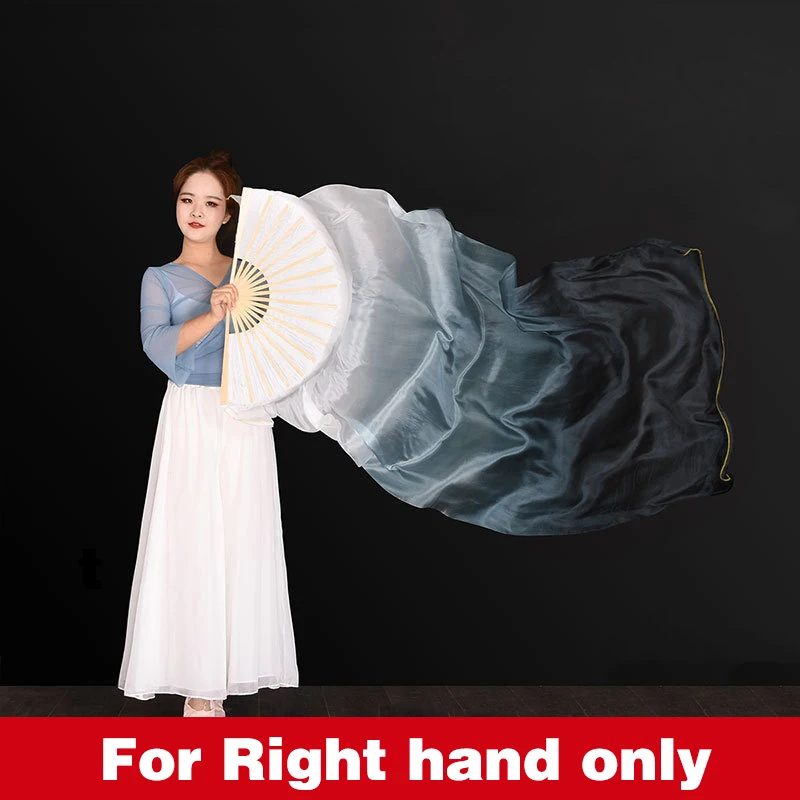 Promotion Wholesale 1 Pc Right Hand Silk Belly Dance Fan Classic Size Bamboo Ribs Fan Veil Dancer Preformance Props Customized