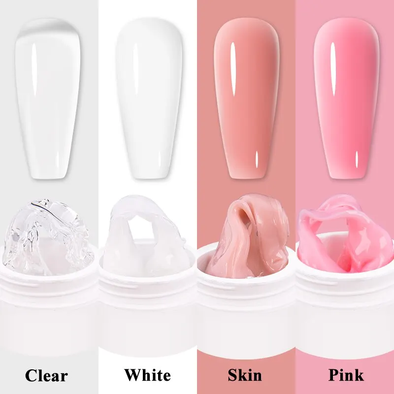 15g Solid Nail Extension Gel antiaderente per fototerapia per le mani Gel UV Gel per la costruzione rapida punte per unghie Nail Art prolungare il