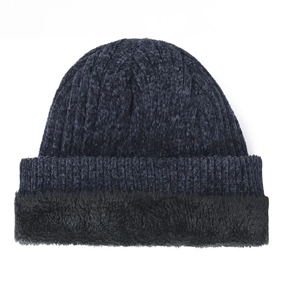 Удобные мужские зимние вязаные шапки, Новая мягкая трикотажная шапка для улицы с эластичными манжетами, сохраняющая тепло
