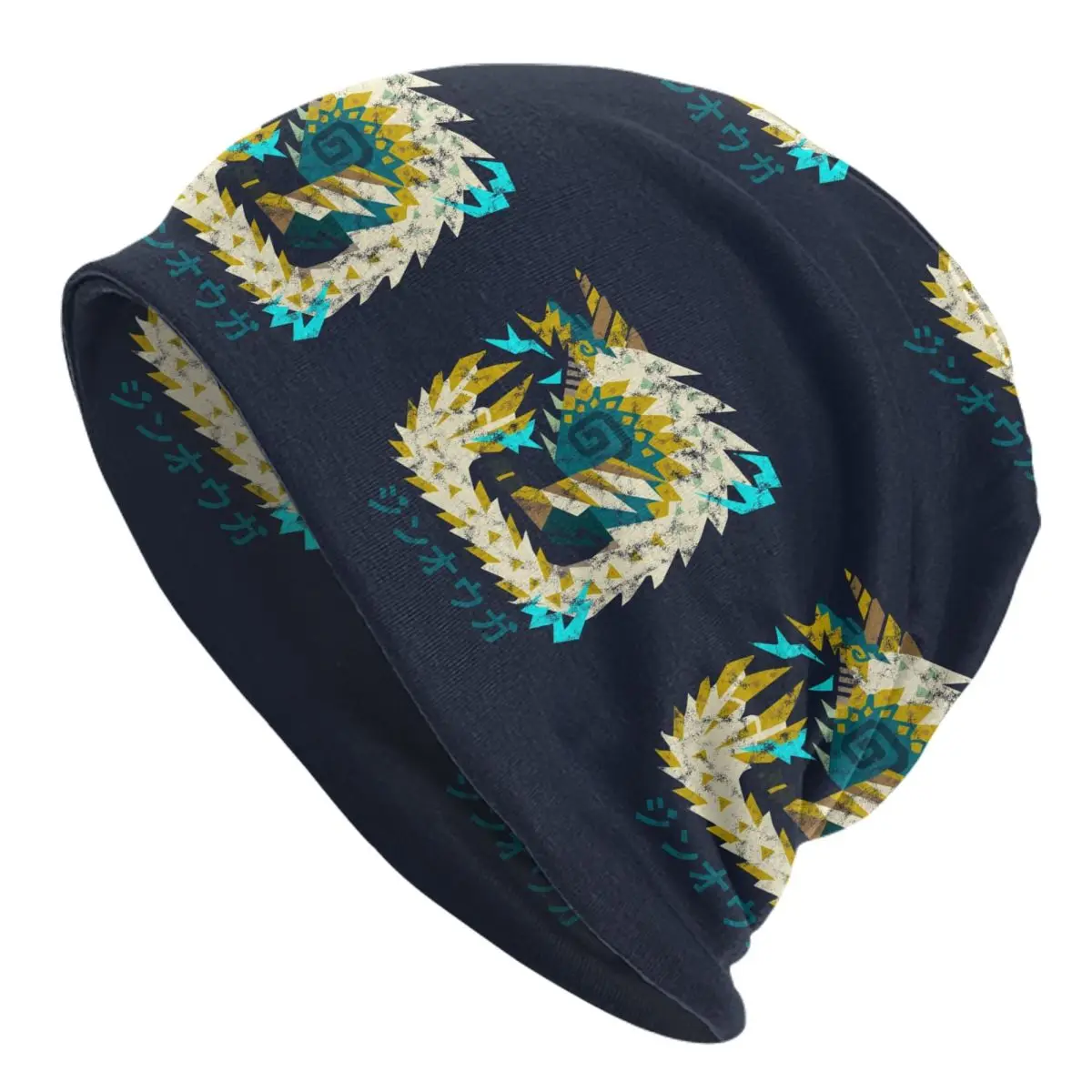 Monster Hunter World Iceborne Zinogre Kanji Icon Adult Beanies Caps Knitting Bonnet Hat Warm Hip Hop Autumn Winter Skullies Hats