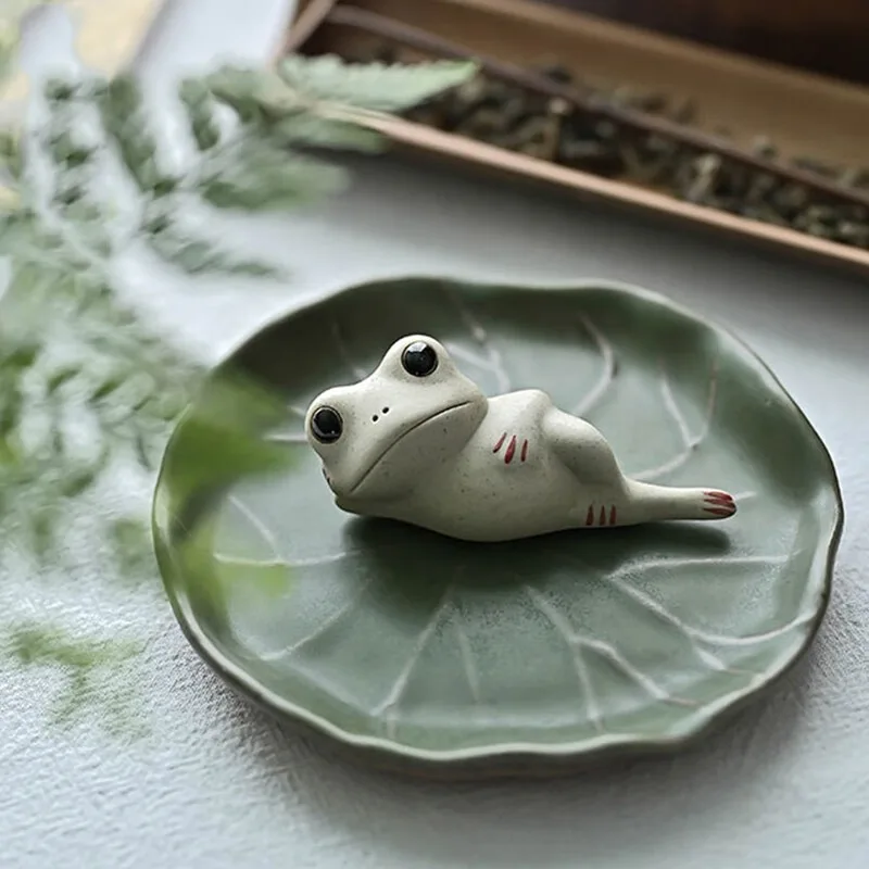 

Chinese Tea Pet Ornament Zen Buddhist Ceramic Frog Tea Pet Tea Room Tea Table Decoration Tea Ceremony Accessories Ornament