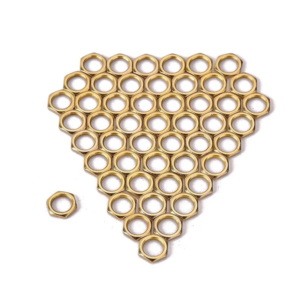 

50 Pcs Zinc Alloy Fine Tooth Nut Light Nut Thin Nut 8mm for Instrument Guitar Bass Socket Jack (Gold)