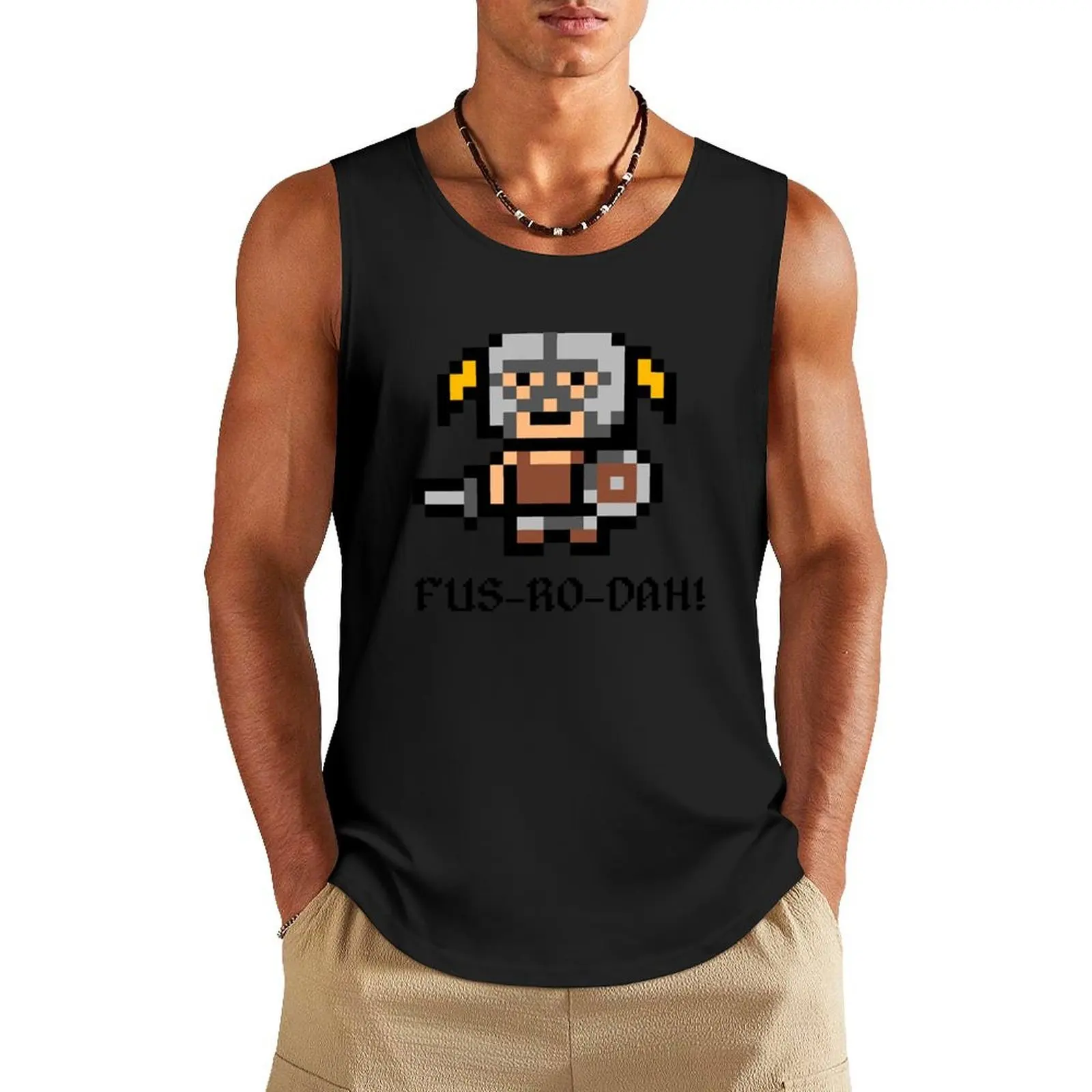 

8 Bit Dovahkiin Tank Top T-shirt male vest for men Top summer