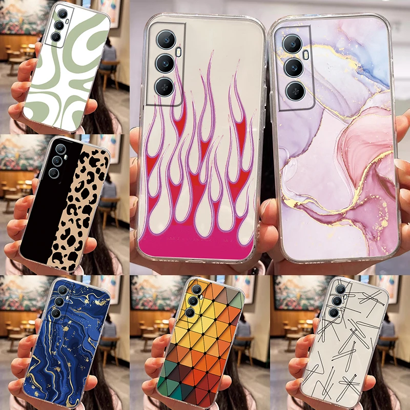 For Realme 9 10 Pro Plus 11x 12 12x C35 13 13 Pro 5G GT Neo2 GT Master Narzo 50A Pirme 60x C55 C65 C67 Speckle Phone Clear Case