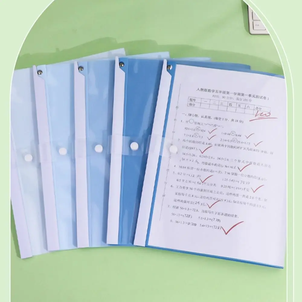 5PCS Multifunctional Gradient Color A3 File Folder Double Fixed Design Multifunction Document Organizer Memo Clip Board Students