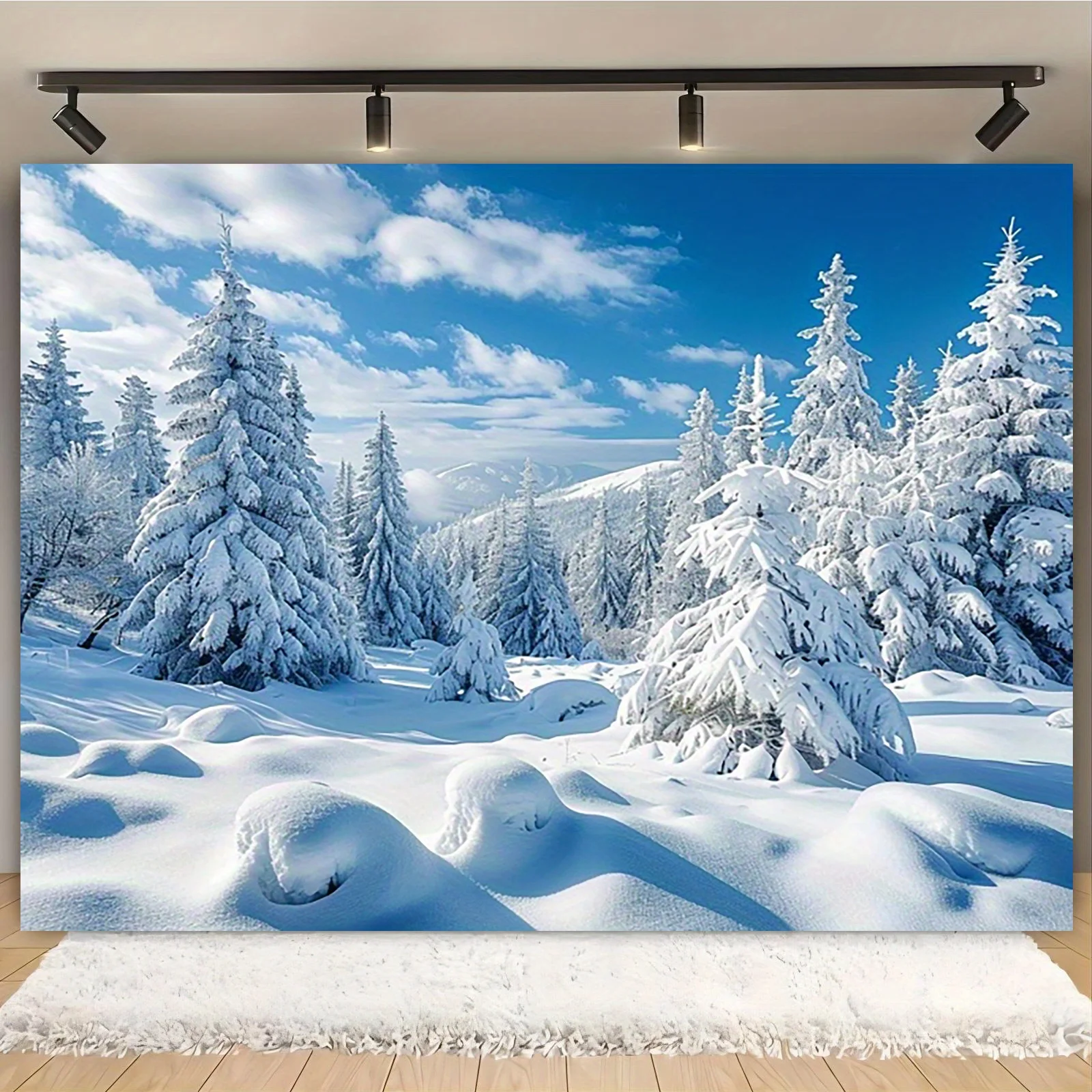 VIKAMA Winter Märchen Wandteppich Zeder Schnee Landschaft Heilung Serie Nordischen Stil Wohnzimmer Schlafzimmer Hintergrund Wand Dekoration