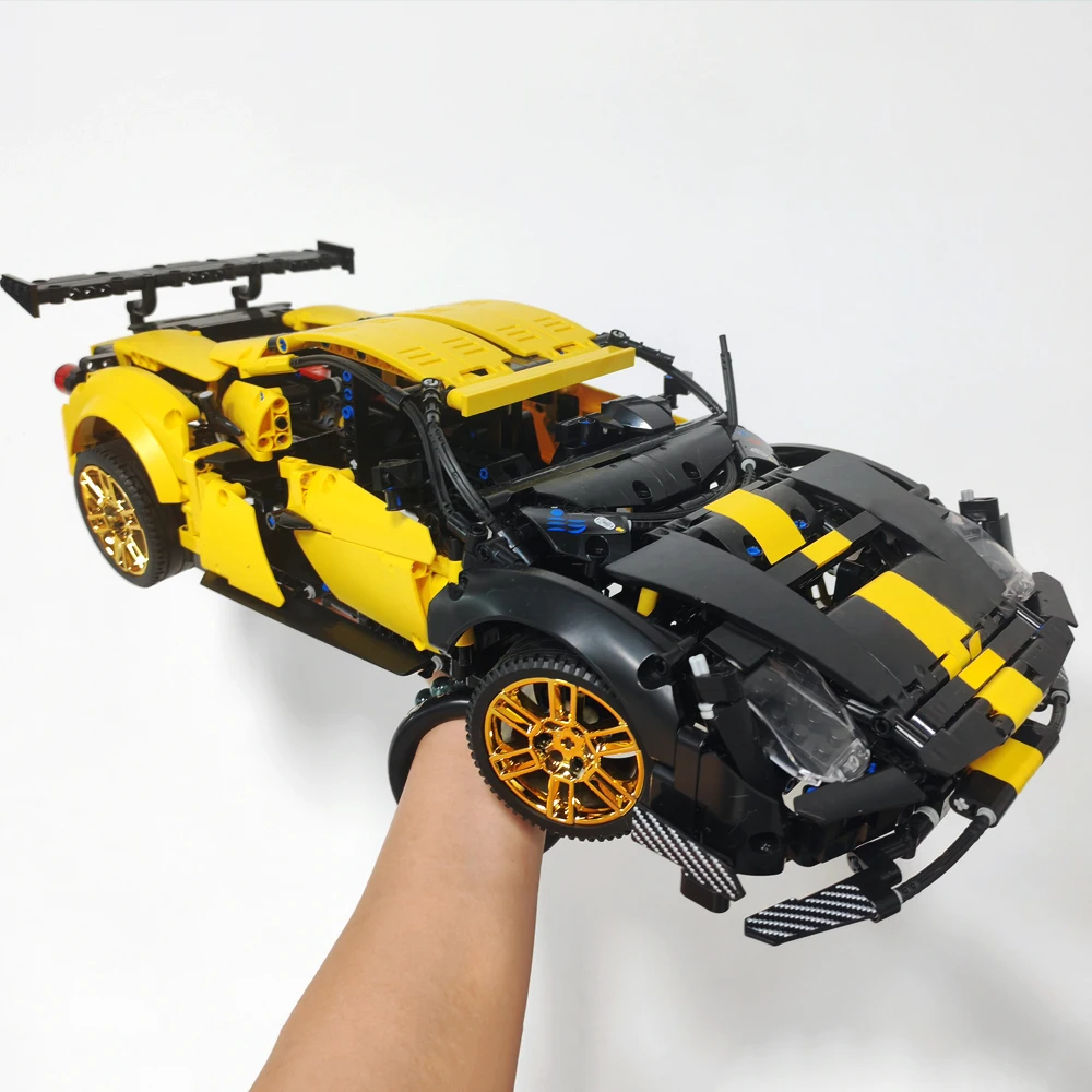 High Tech 86200 Technical Super Speed Sports Yellow Black Car Building Blocks Bricks Model Toys Christmas Birthday Gifts 1785pcs