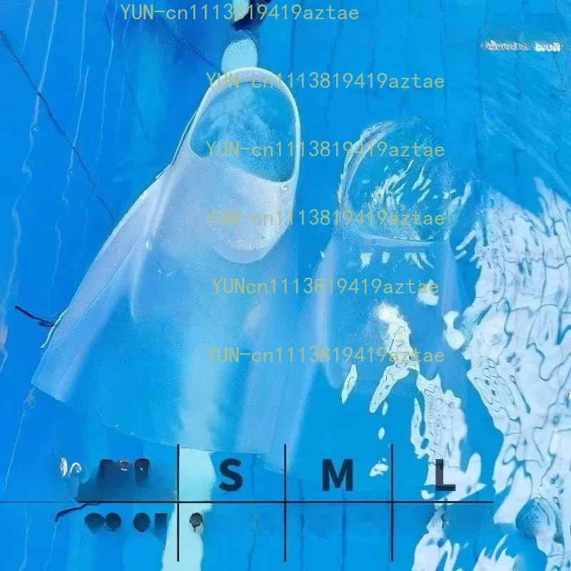 Fully Transparent Invisible Flippers, Professional Swimming Silicone Flippers, Freestyle Swimming Shoe Short Flippers