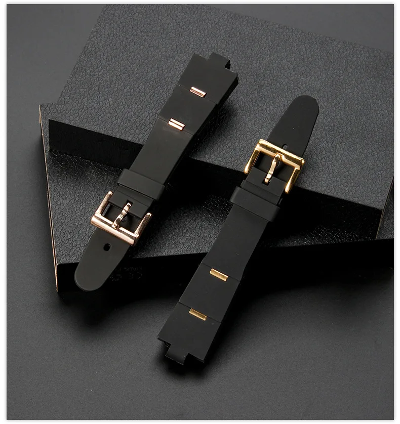 For BVLGARI ALUMINIUM 8mm Convex Watch Strap Band 8* 22mm 8*24mm Foldable Wristband Rubber Replace Accessory Bracelet with Tool