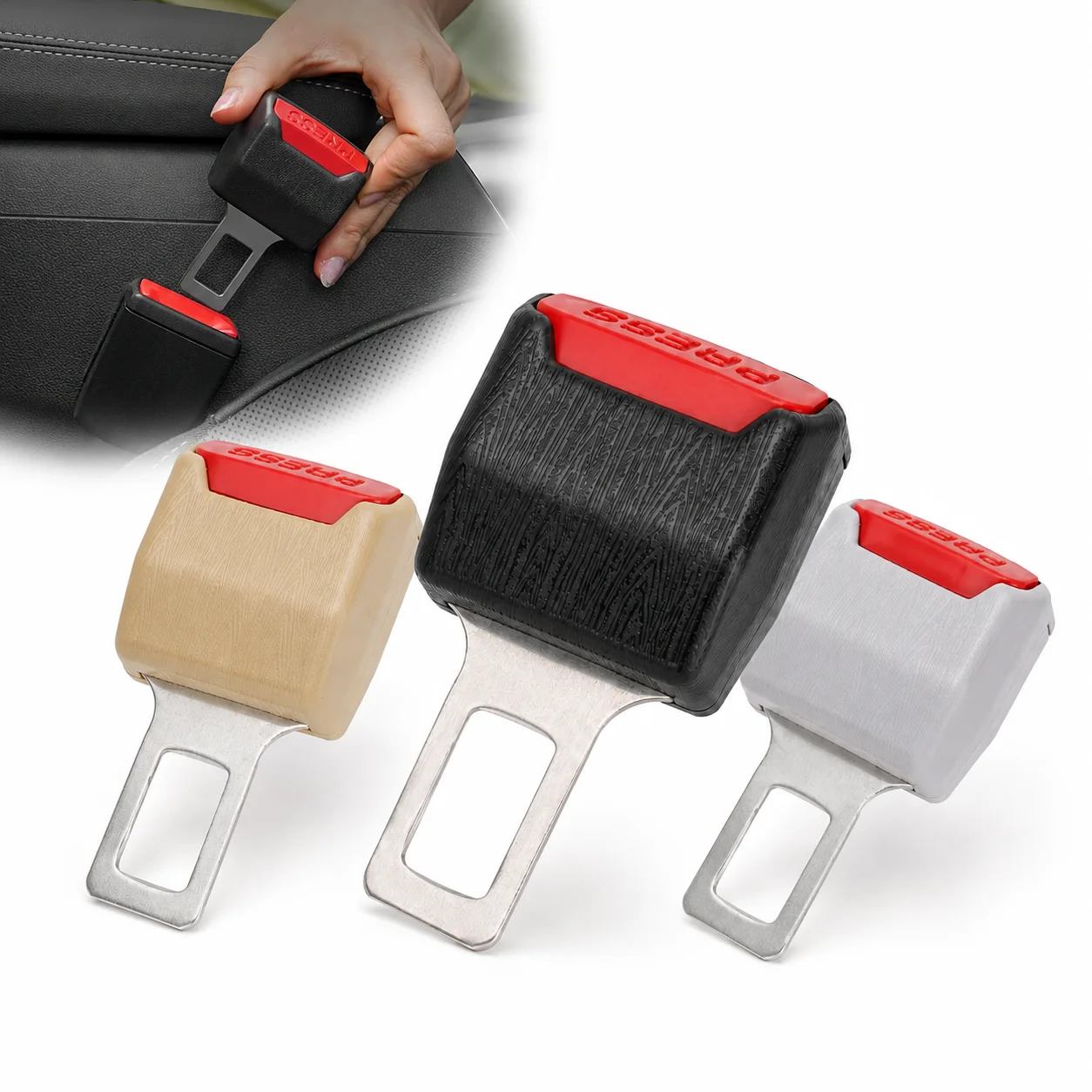 2PCS Car Seat Belt Clip Extender Safety Seatbelt Lock Buckle Plug Thick Insert Socket Extension Converter Car Seat Accessories