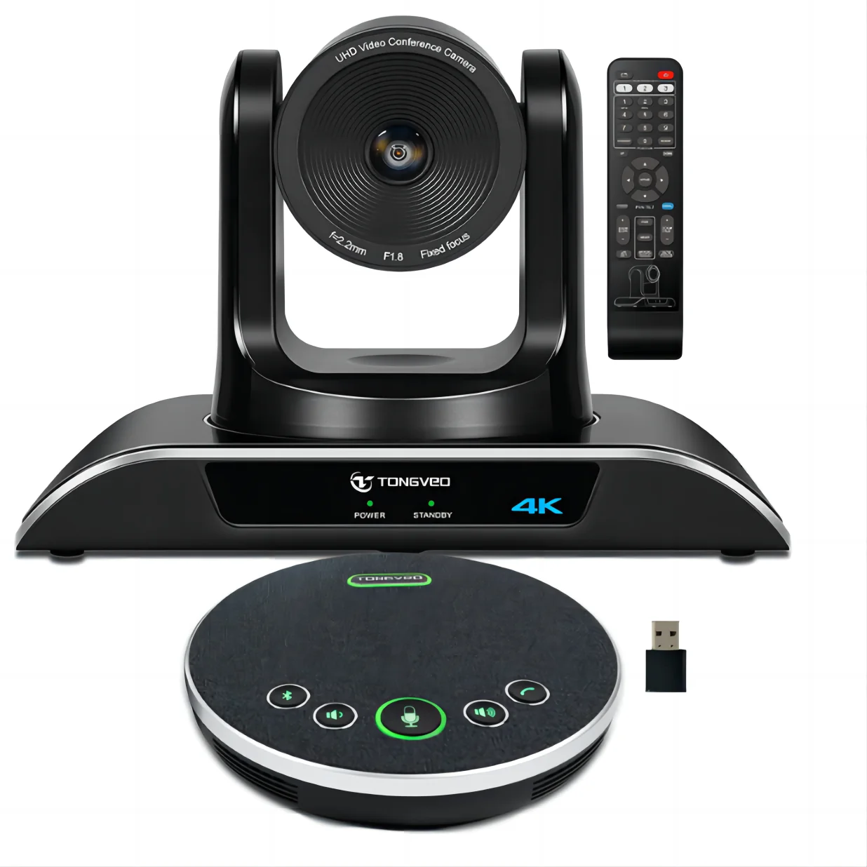 

AI Auto Tracking Ultra HD 4K PTZ Camera and BT USB Wireless Speakerphone Audio and Video Conference System