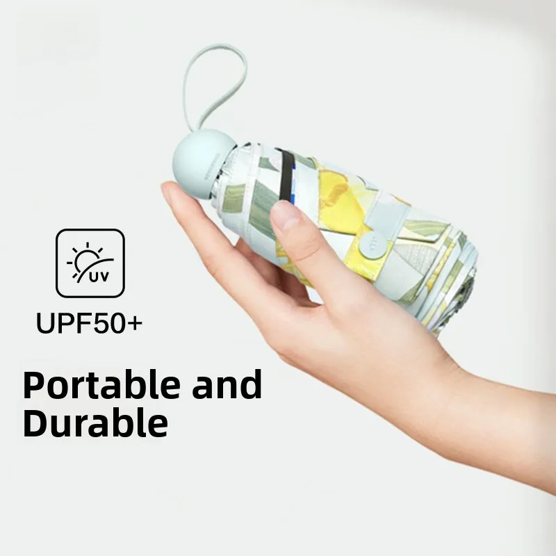 

Зонт-капсула Bananafish для женщин, солнцезащитный, теплоизоляционный, водонепроницаемый, с защитой от УФ-излучения, складной, зеленый, Wild Fantasy