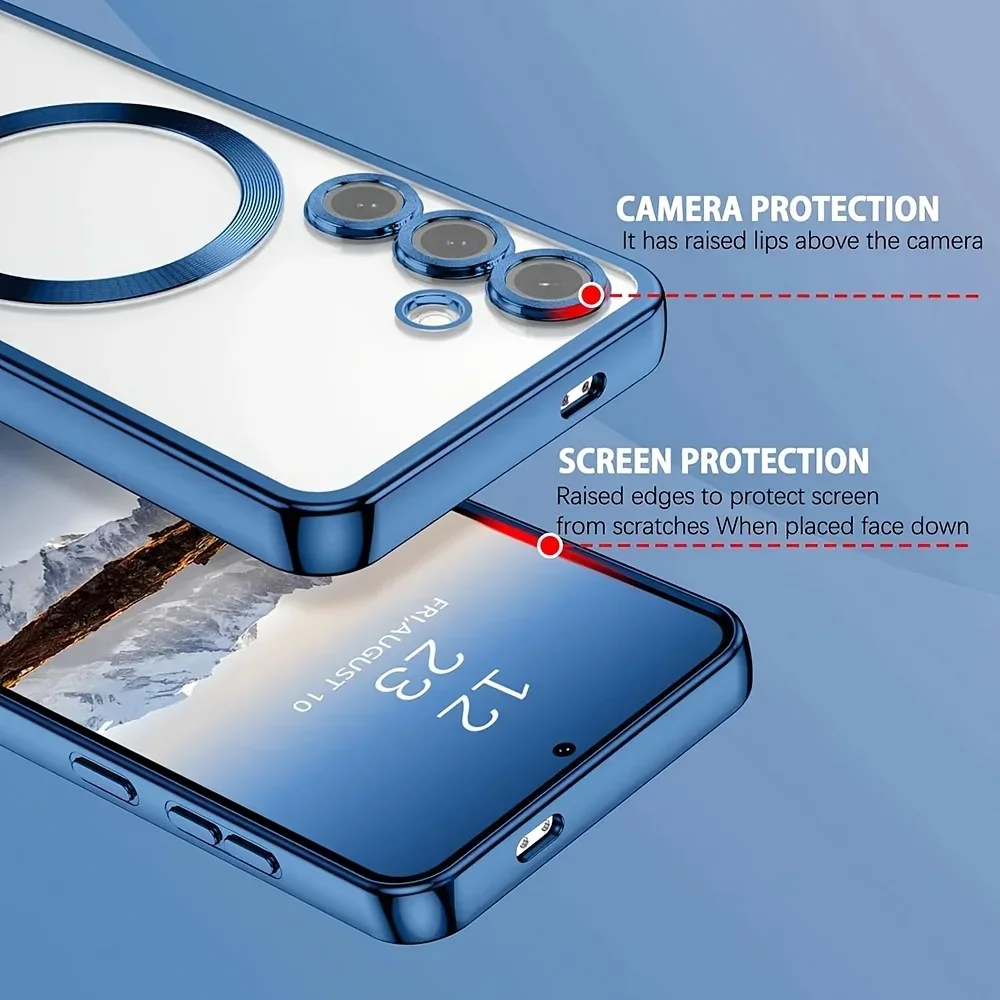 Luxuriöse Weiche TPU Magnetische Kabellose Ladehülle für Samsung Galaxy S21 S22 S25 S26 Ultra S23 S24 Plus FE mit Linsenschutz – Detail 6
