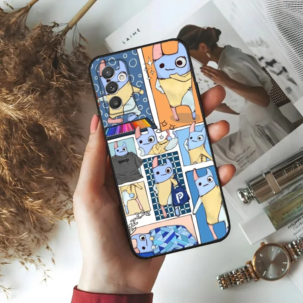 Bad Buddy Nong Nao Puppen-Handyhülle für Samsung S24,23,22,30,21,10,9,Ultra,Plus,Lite,FE,5G, schwarze weiche Hülle