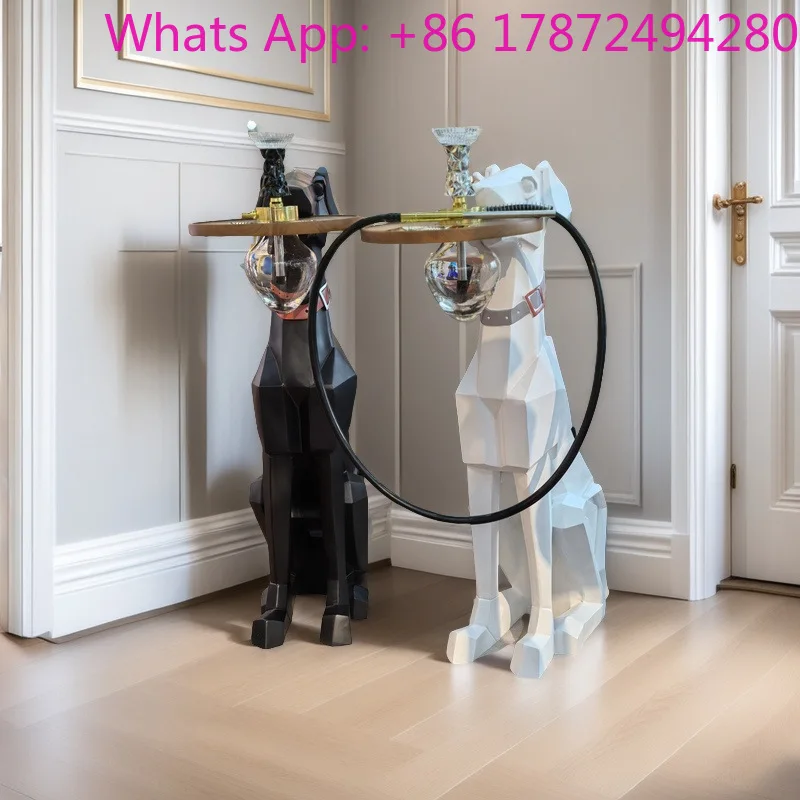 Large Floor-standing  Hookah  Dubin Dog Figurine Shisha   Resin Shisha Hookah