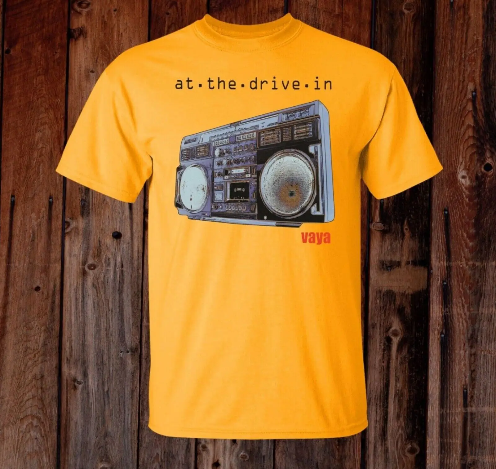 Vintage At The Drive In Vaya Album Cover Unisex Gold, Black Tshirt Coton S-5XL