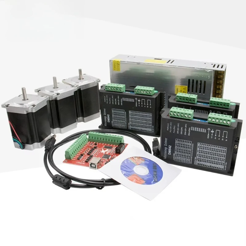 Nema34 12N.m Stepper Motor +driver+Power Supply + Mach3 Stepper Motor for Cnc Router