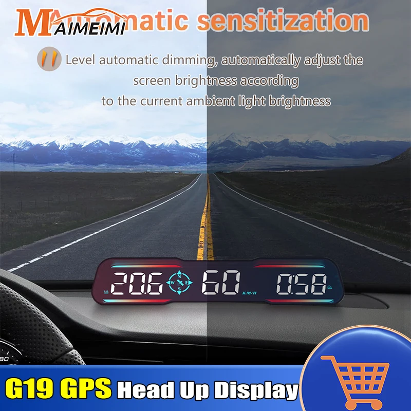 

G19 GPS OBD Head Up Display Digital Instrument Driving Angle Distance Altitude Overspeed Fatigue Driving Alarm Car Accessories