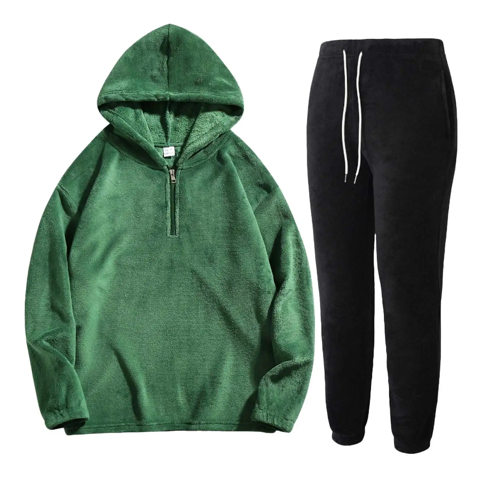 

Suits And Tuxedos Men's And Winter Casual Hooded Sweatshirt And Pants 2 Piece Set Polar Fleece Fabric Mens Slicker Suit