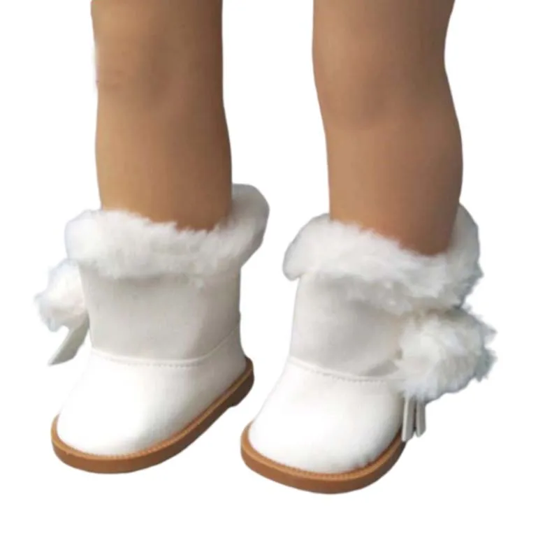 Fur Boots Fits for 18inch Girl Doll 7cm Doll Shoes for 43CM  Reborn Baby Doll Shoes Winter Boots