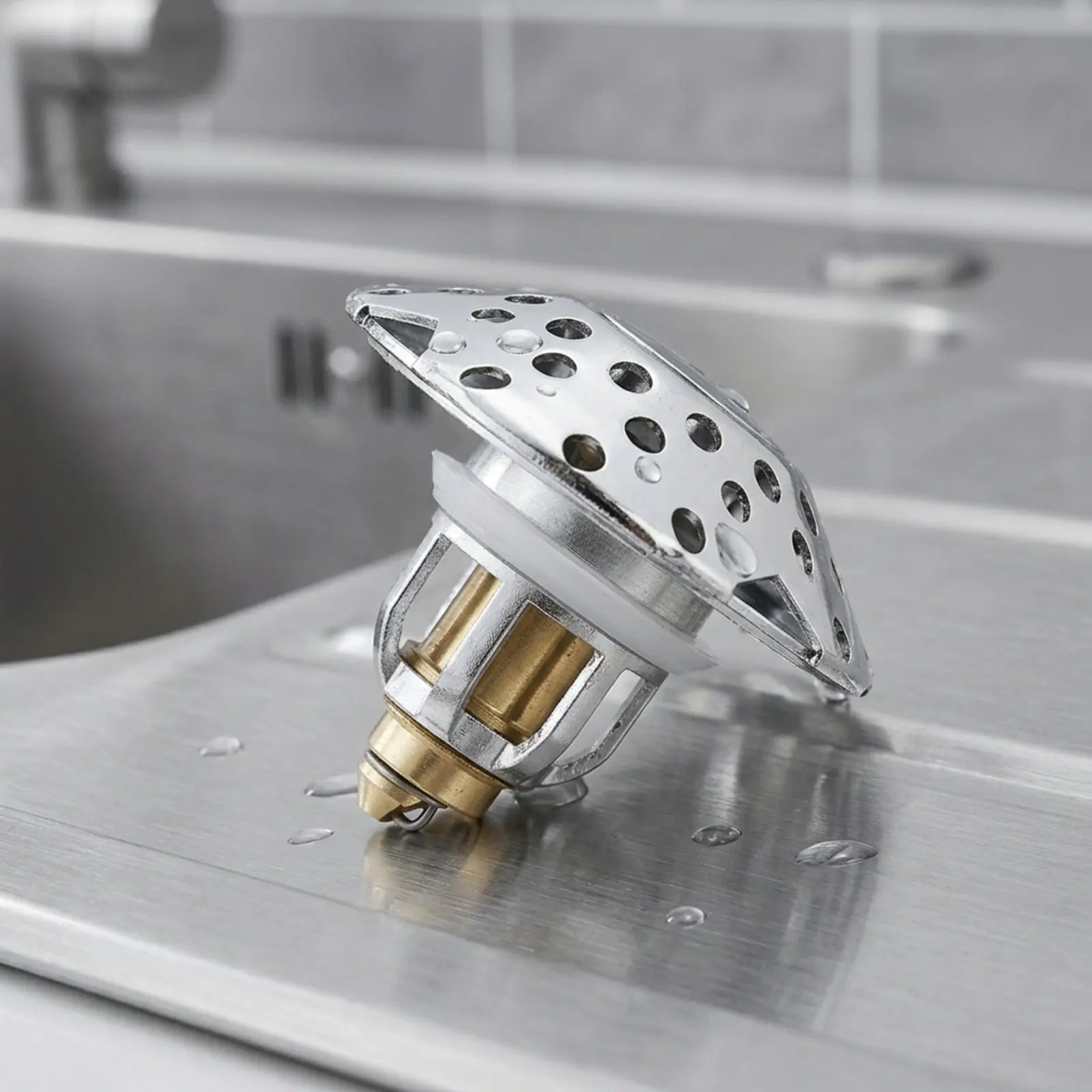 Pop Up Drain Stopper Solid Brass Anti Odor Basin Core Replacement for Bathroom Vanity Sink Kitchen Washbasin Durable Seal