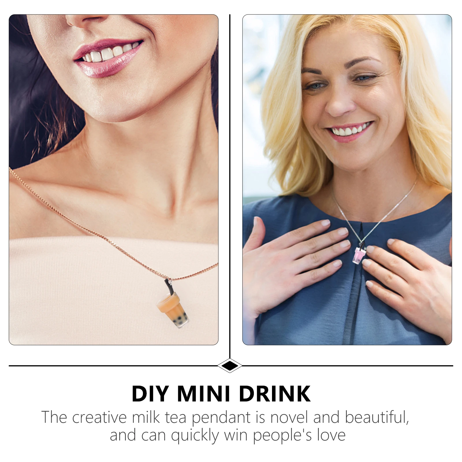 

20 Pcs Milk Tea Cup Pendant Simulation Resin Material Props Necklace Mini Desktop Decor House Child
