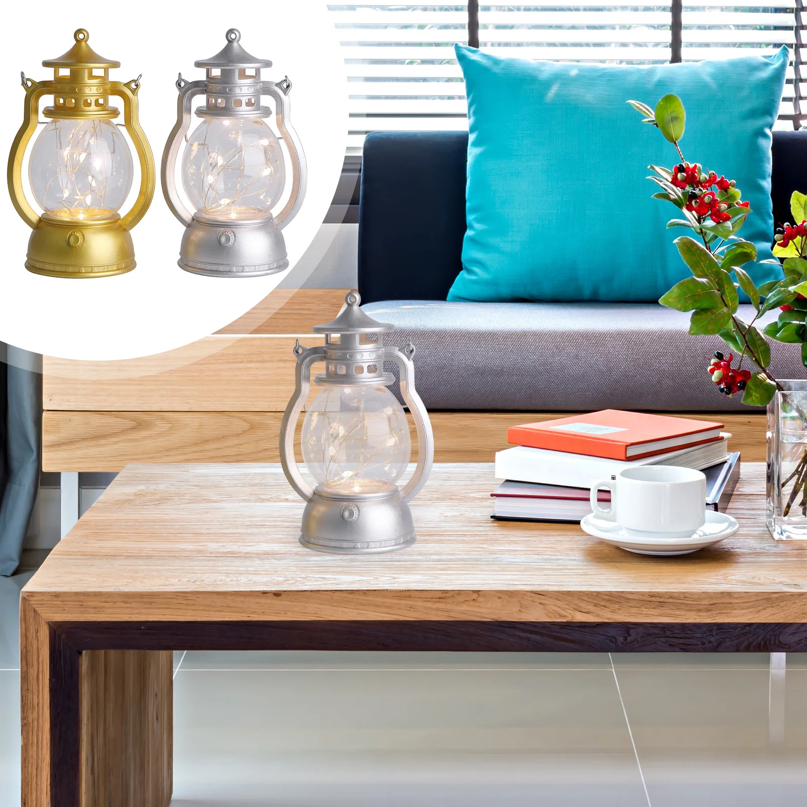 

2Pcs Retro Lamps Decorative Vintage Lanterns Hand-Held Lanterns Wall Lamp Garden Carnival Party Decor