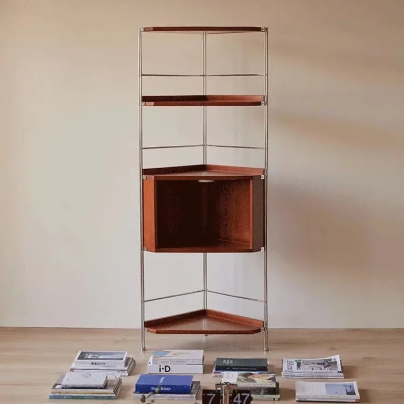 

Cabinet Bedside Table Stainless Steel Floor Shelf Corner Small Unit