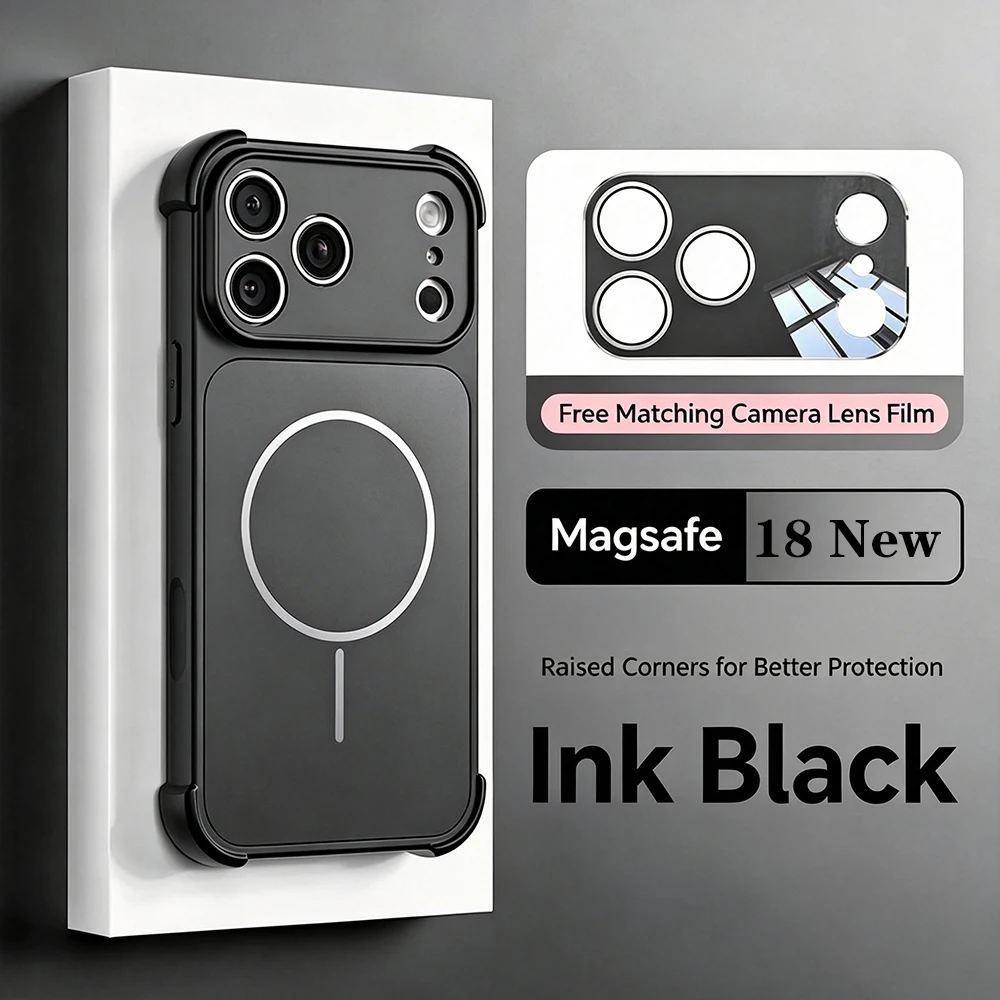 Kameraschutz Stoßfeste Magnetische Hülle Für iPhone 18 17 16 15 14 13 12 Pro Max Für Magsafe AG Gehärtetes Glas Objektiv Rückabdeckung – Detail 3
