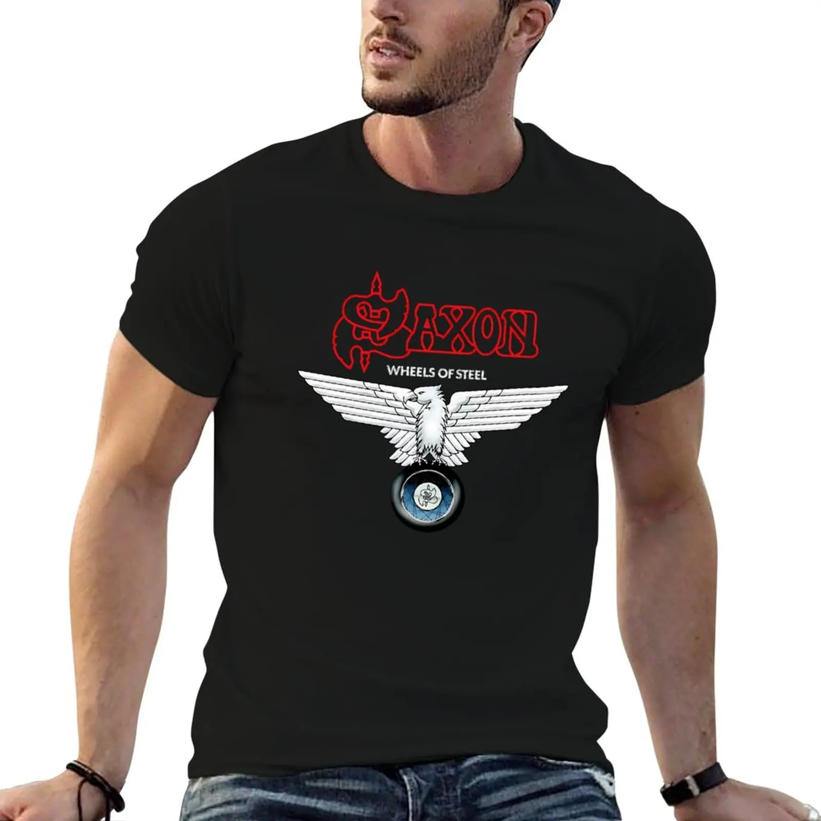 

Saxon T-Shirt blacks Man t-shirt T-shirts oversize mens graphic t-shirts funny