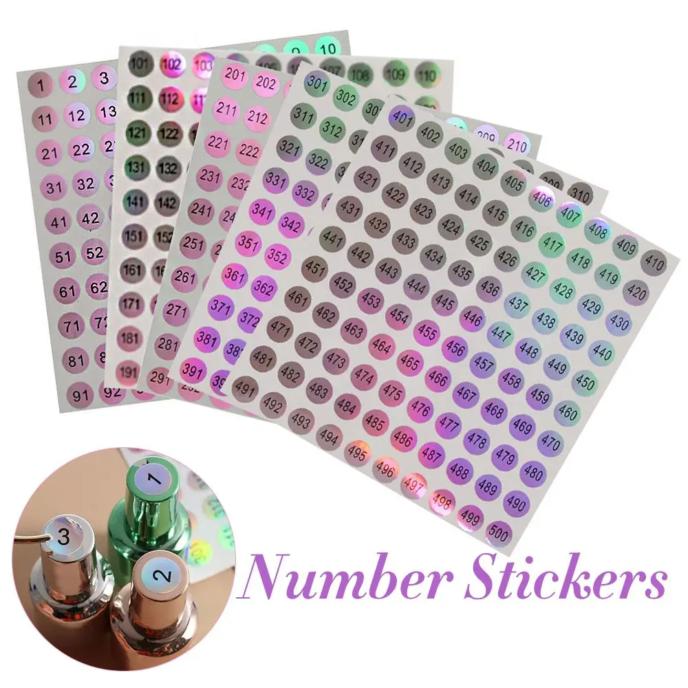 

1-500 Craft Embroidery Tool Package Label Self Adhesive Diamond Paint Storage Waterproof Digital Label Tags Number Stickers