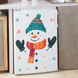 Painted Christmas Snowman Wall Sticker New Year Cabinet Fridge Door Decor Mural Home Decoration Self-adhesive Festival Decals