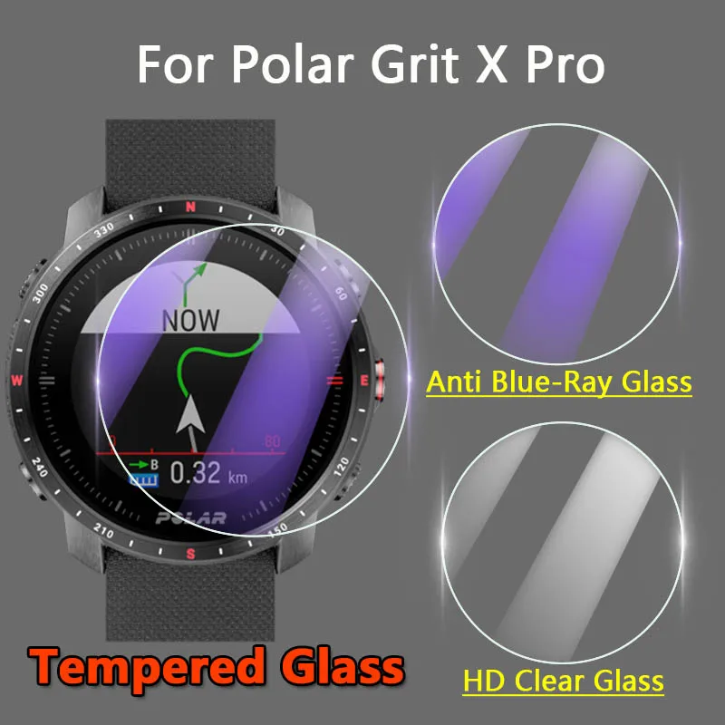 

5Pcs Screen Protector For Polar Grit X Pro Smart Watch 2.5D 9H Ultra Clear / Anti Blue-Ray Tempered Glass Protective Film