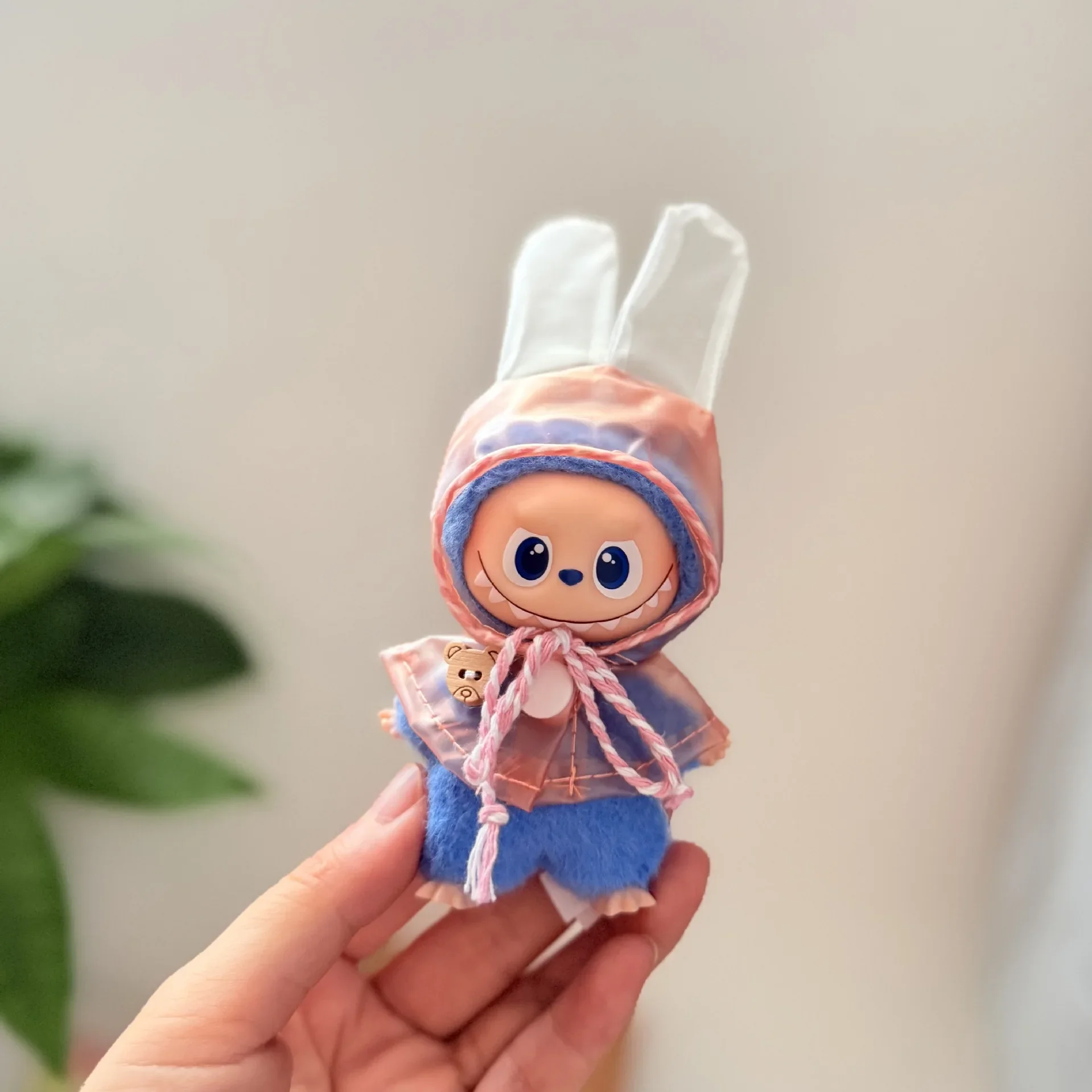 Para Mini Labubu de 10cm, Pin 4,0 para la serie Love, Mini Labubu, capa de lluvia, Ropa para muñecas, accesorios para Ropa de Labubu
