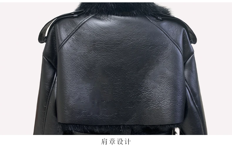 Nerazzurri Winter Long Oversized Thickened Warm Black Fluffy Faux Sheepskin Coat Women Double Breasted Loose Furry Overcoat 2024