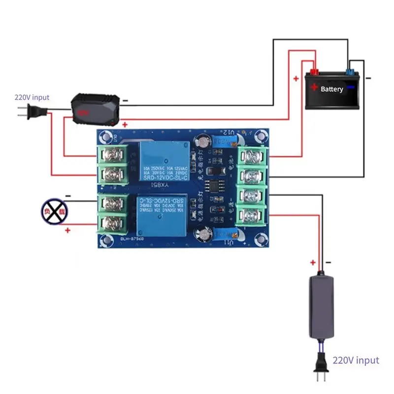 ABMH-Power Supply Automatic Switching Module 2Pcs Battery Power Failure Detection Charging Control Circuit Breaker Board
