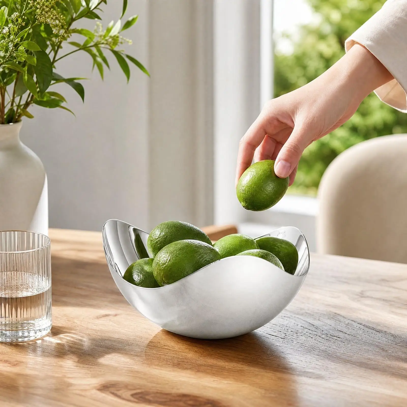 sleek-industrial-steel-fruit-bowl-tray-reflective-finish-curved-rim-serving-dish-for-fruits-snacks-and-home-decorative-display