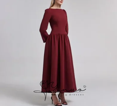 customized Birthday Evening Dress Ankle Length Full Sleeves Summer Elegant Wedding Party Gowns For Women Arab