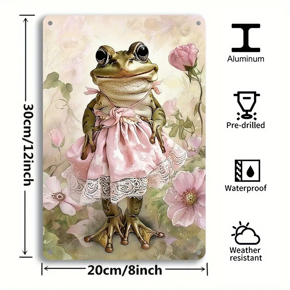 Frog Versatile Seasonal No-Electricity Tin Metal Signs Home Décor 8x12