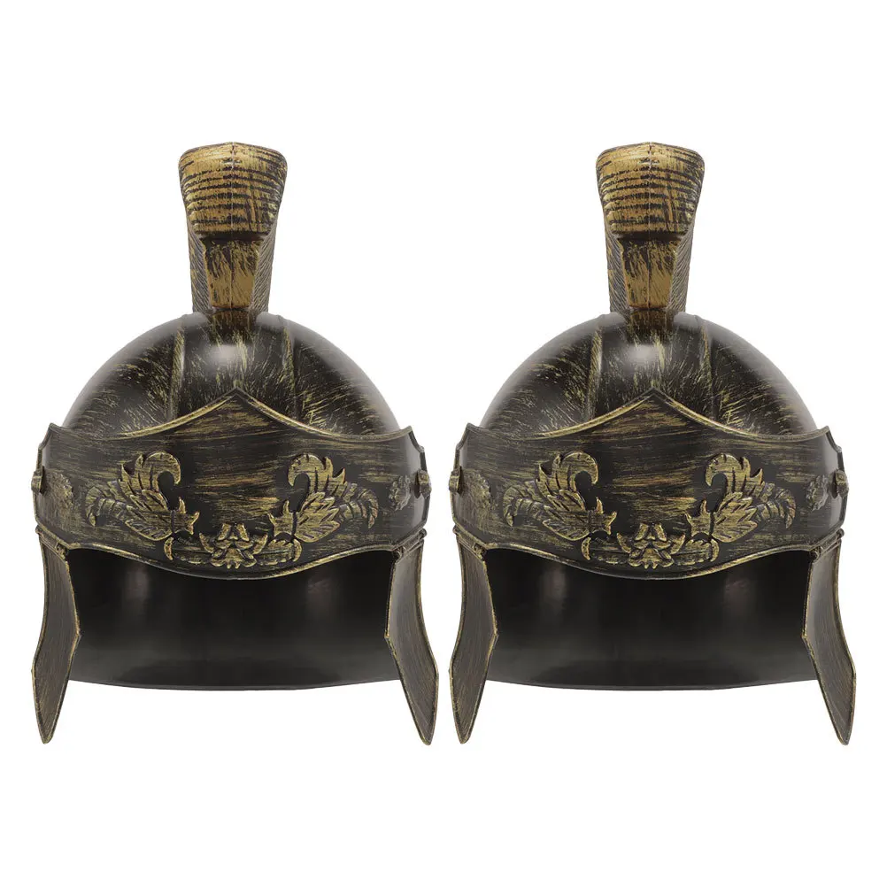 

2Pcs Roman Soldier Helmets Knight Hats Medieval Warrior Headwear Costume Halloween Cosplay Accessories Roman Helmets