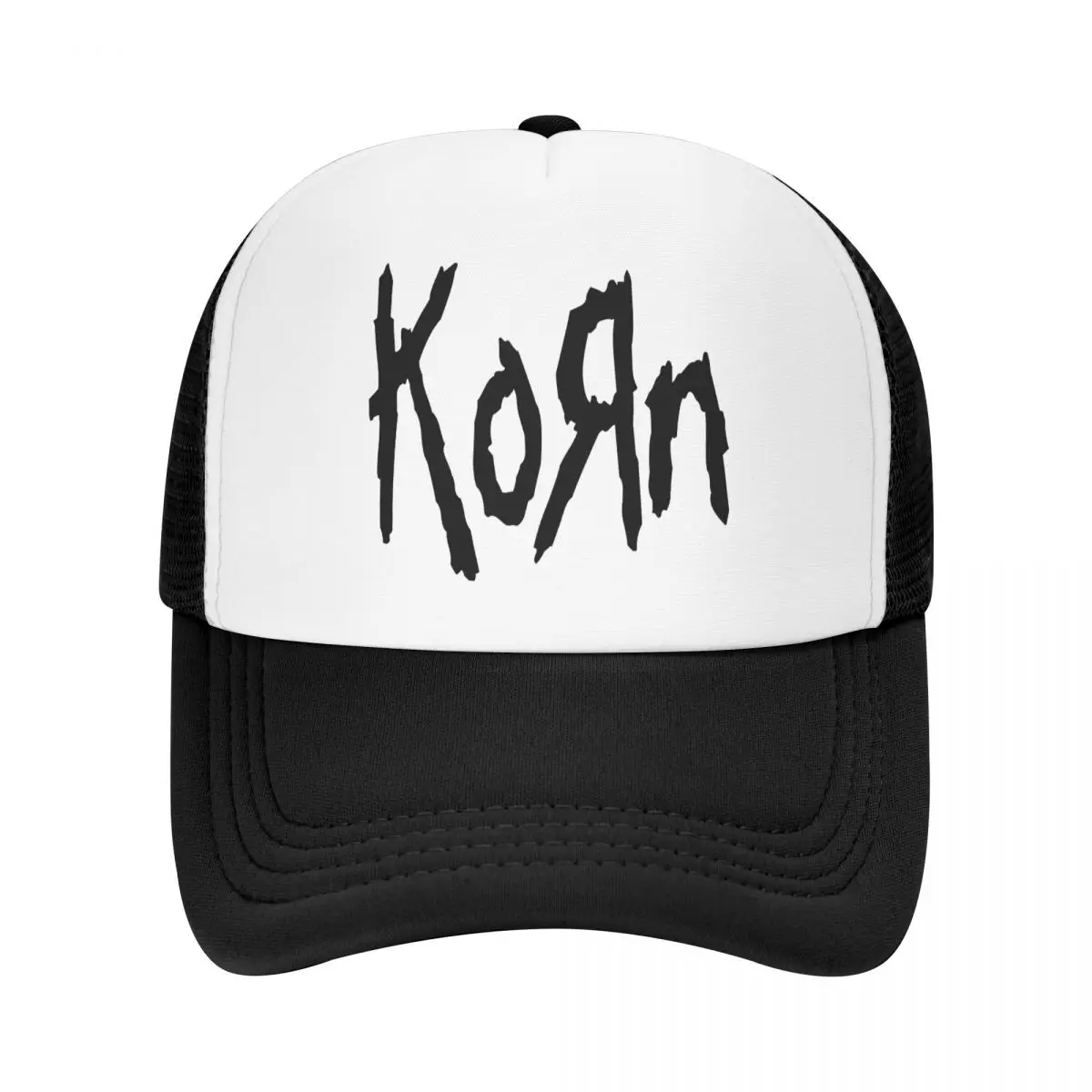 Unisex Korn-Logo Trucker Caps Fashion Mesh Baseball Caps Polyester Hats Sun Hat Adjustable Sun Hats Summer