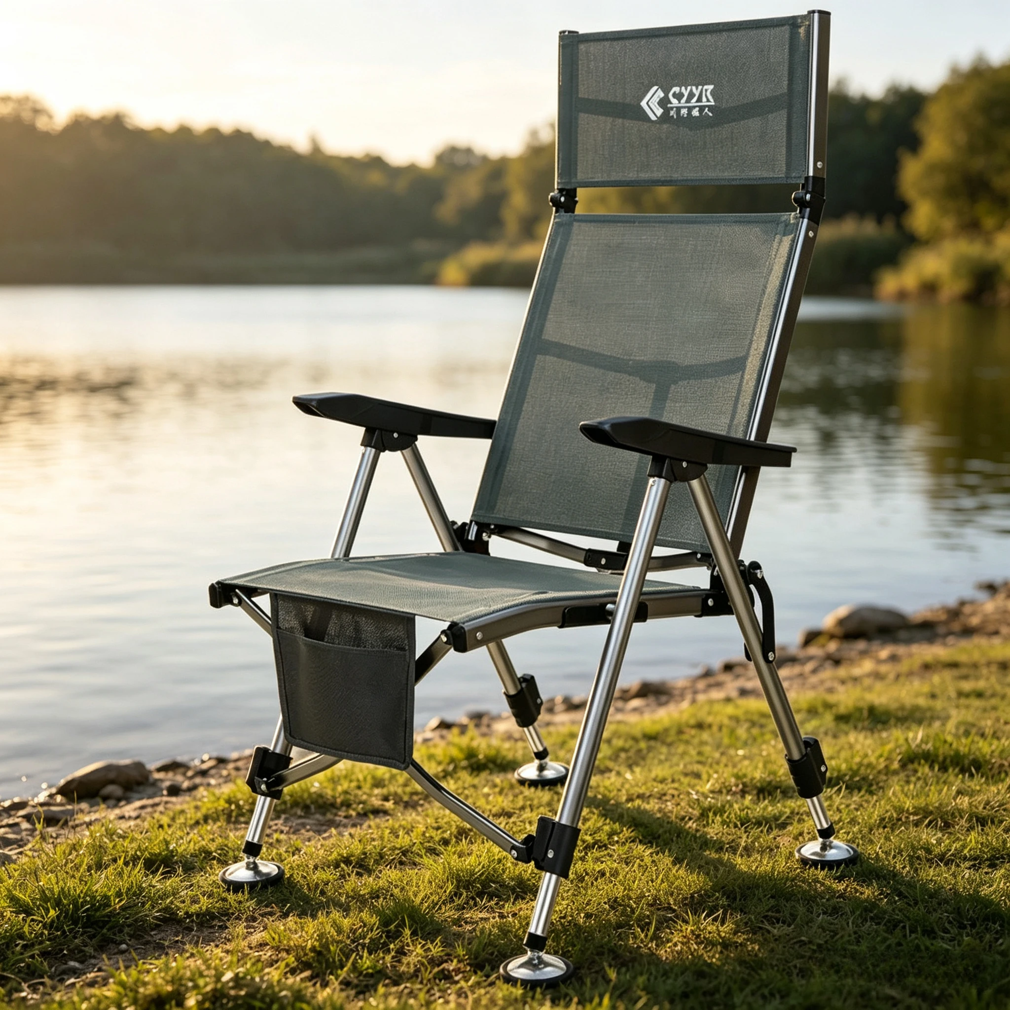 New Fully Collapsible Reclining Fishing Chair, Lightweight All Terrain Portable Foldable Camping Seat for Long Bank Fishing