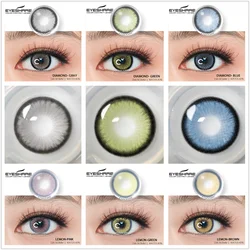 EYESHARE 2pcs Natural Colored Contact Lenses For Eyes Yearly Blue Colored Contact Lens For Eyes Beautiful Makeup Contact Lense