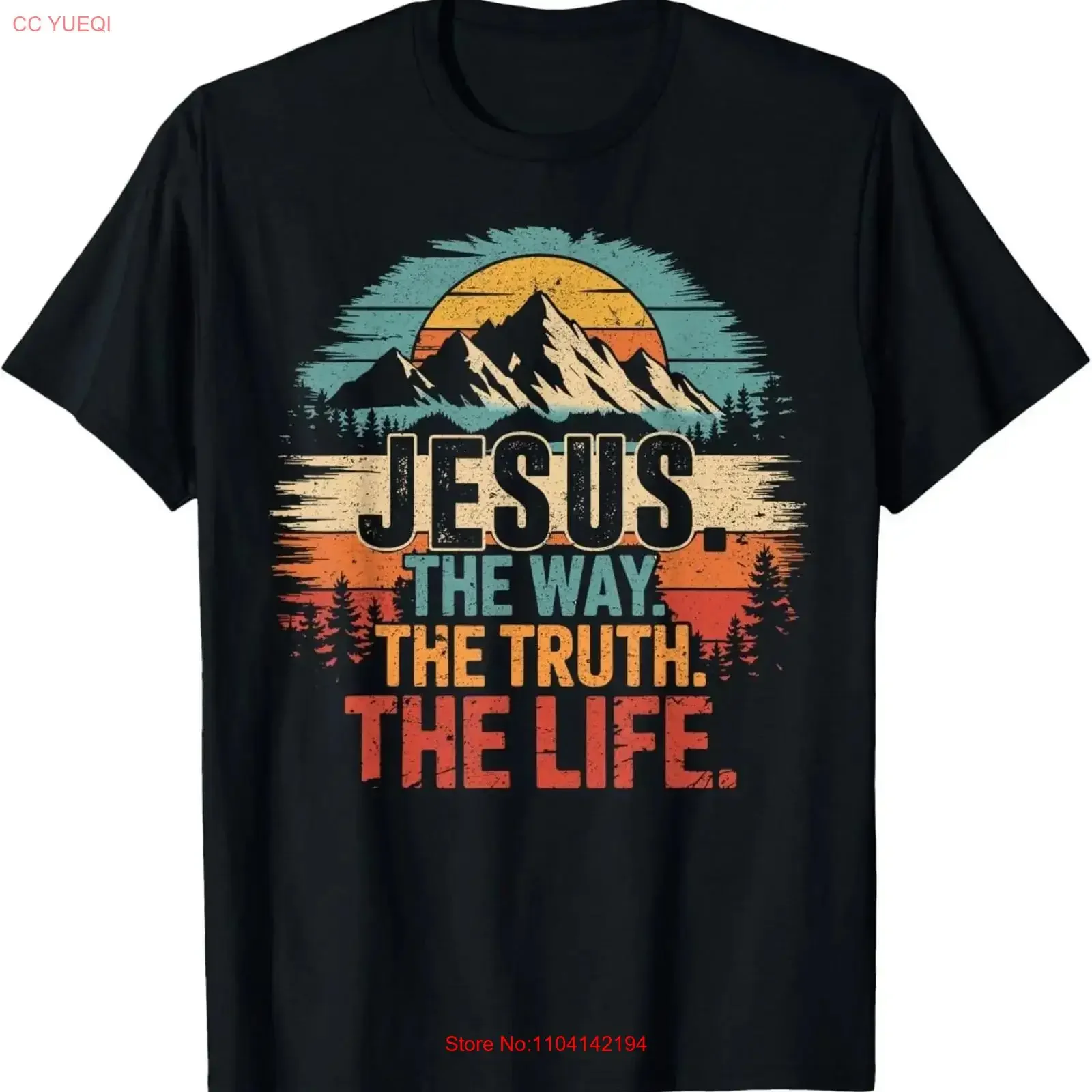 Christian Jesus The Way Truth Life Retro Bible T Shirt vintage Washed Breathable Slightly streetwear Casual