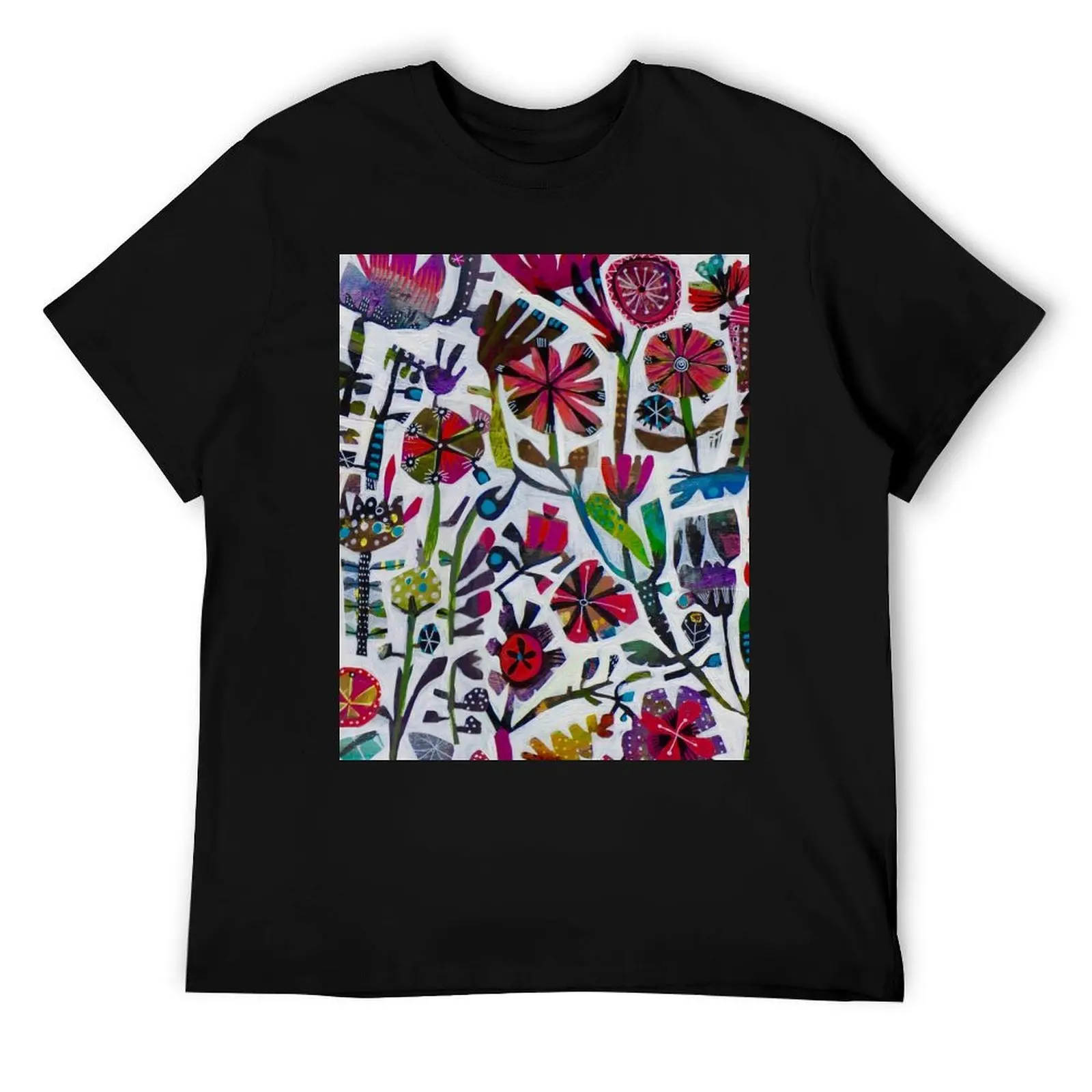 

Футболка Wild Flowers, мужская футболка с рисунком, футболки для мужчин, хлопковая мужская футболка, футболка с рисунком