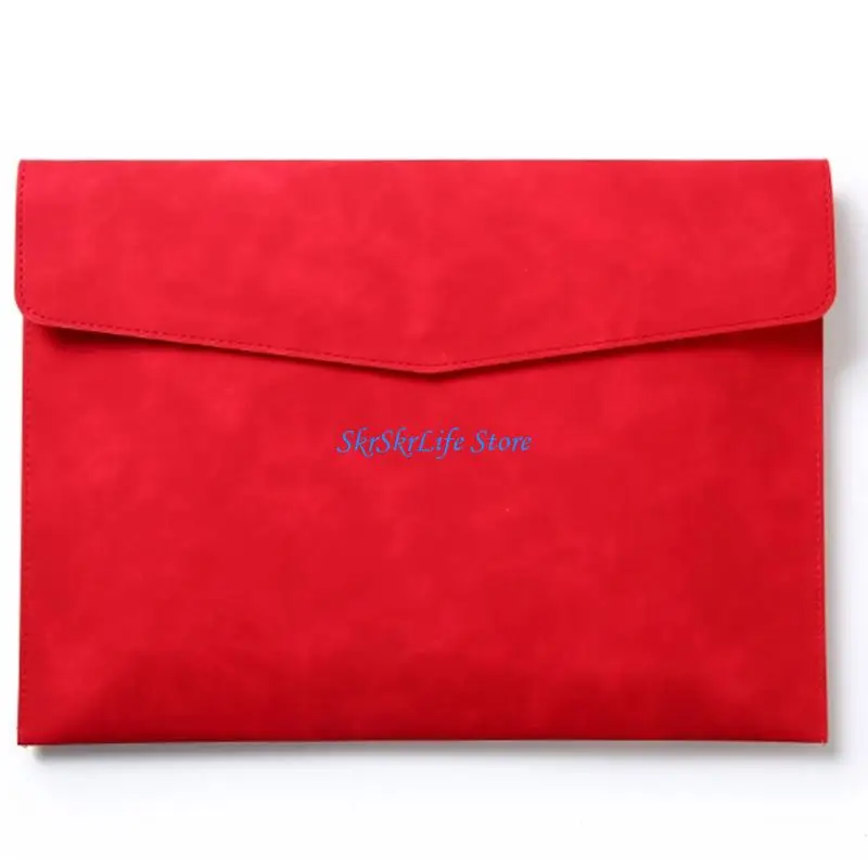 E65E PU Leather Document Folder Carrying Case Closure Water Resistant File Organiser 100 Sheets Capacity For Office