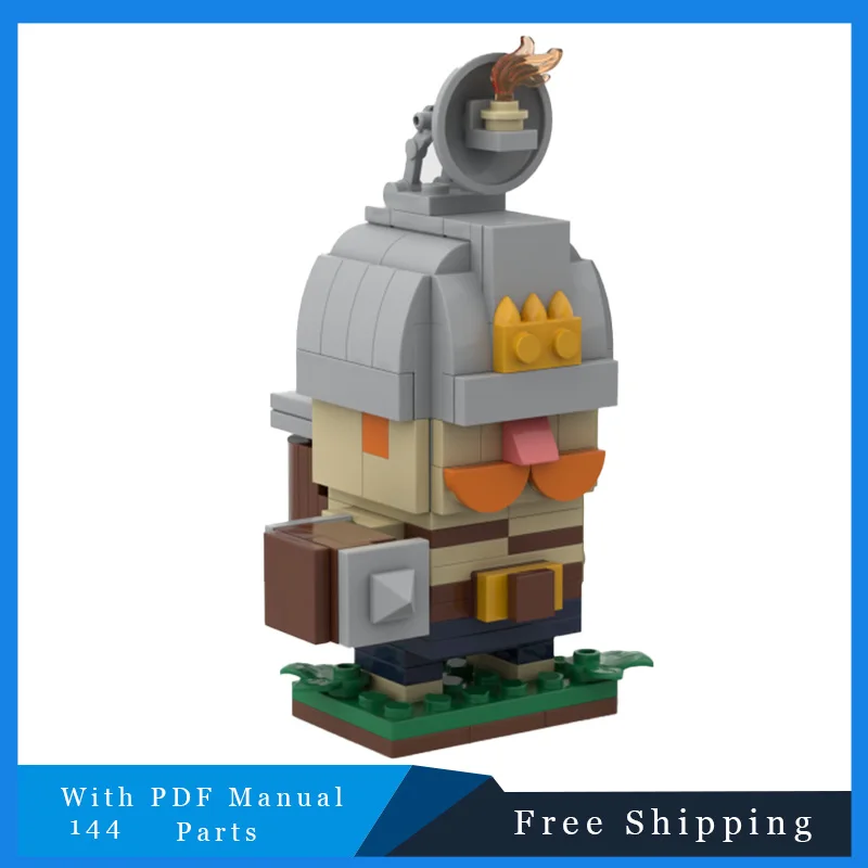 

144 PCS Professional Miner Brickheadz Building Blocks Model For Children Education DIY Assembly Display Toys Fine Birthday Gifts