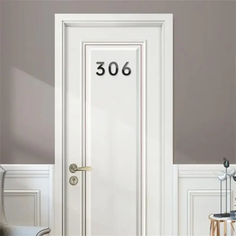 Sticky 3D Door Outdoor Email Apartment Hotel Room Address Fashion Home Acrylic Three-dimensional Digital Creative Number Plate